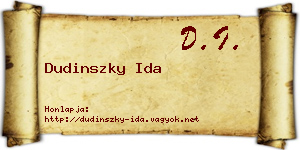 Dudinszky Ida névjegykártya
