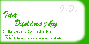 ida dudinszky business card